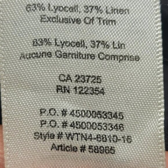 ARITZIA wilfred sailor linen high waist wide leg pants black size 0 - Picture 9 of 11